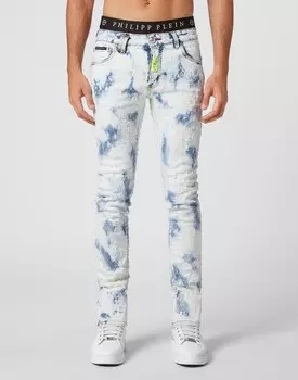 Джинсовые брюки супер прямого кроя премиум-класса Philipp Plein, цвет Glacier Blue