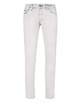 Джинсовые брюки супер прямого покроя Skull&Bones PHILIPP PLEIN, цвет ice pleasure