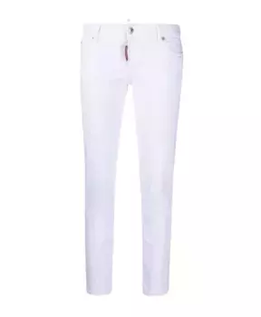 Джинсовые брюки узкого кроя из хлопка Dsquared2, белый