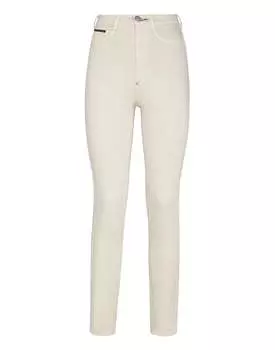 Джинсовые джеггинсы с супер высокой талией Iconic Plein PHILIPP PLEIN, цвет beige twist