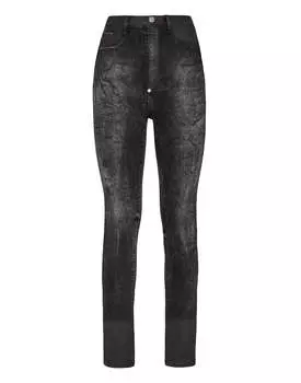Джинсовые джеггинсы с супер высокой талией Iconic Plein PHILIPP PLEIN, цвет dangerous love