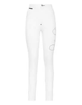 Джинсовые джеггинсы с супер высокой талией PHILIPP PLEIN, белый
