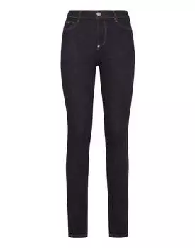 Джинсовые джеггинсы с высокой талией PHILIPP PLEIN, индиго