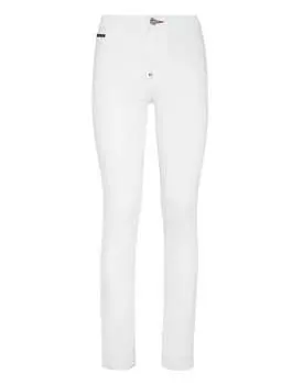 Джинсовые джеггинсы с высокой талией PHILIPP PLEIN, белый