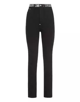 Джинсовые джеггинсы с высокой талией Philipp Plein TM, цвет blackout