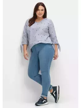 Джинсовые джеггинсы Sheego "большие размеры", качество стрейч, синий