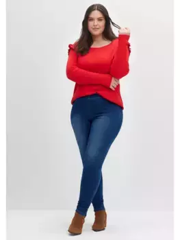 Джинсовые джеггинсы Sheego "больших размеров", в двойной упаковке, с контрастными швами, синий