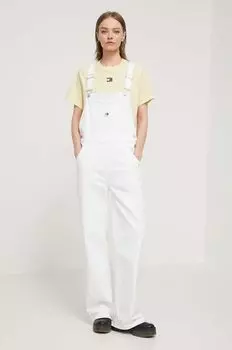 Джинсовые комбинезоны Tommy Jeans, белый