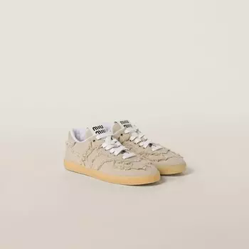 Джинсовые кроссовки Miu Miu, бежевый