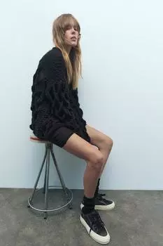 Джинсовые кроссовки ZARA, темно-серый