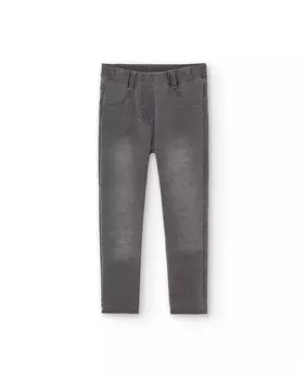 Джинсовые леггинсы для девочки с задними карманами Boboli, серый