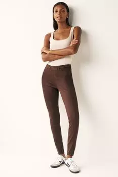 Джинсовые леггинсы из трикотажа Next, коричневый