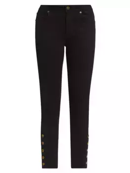 Джинсовые леггинсы с защелками Frame, черный