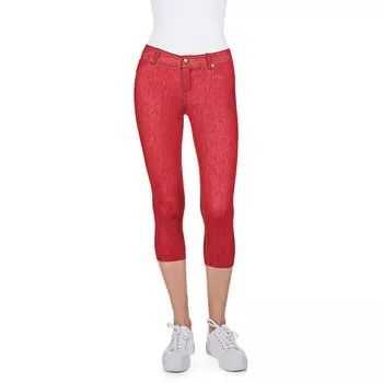 Джинсовые леггинсы с застежкой-молнией и капри из смеси хлопка MeMoi, красный