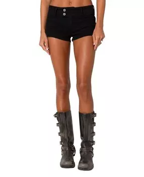 Джинсовые микро-шорты Edikted Margie с низкой посадкой, черный