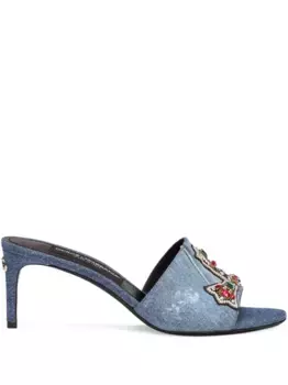Джинсовые мюли с вышивкой DOLCE & GABBANA, синий