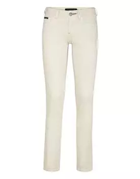 Джинсовые облегающие джеггинсы Iconic Plein PHILIPP PLEIN, цвет beige twist