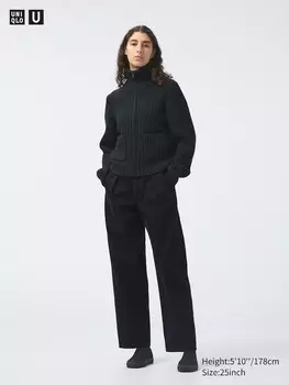 Джинсовые плиссированные брюки Uniqlo, черный