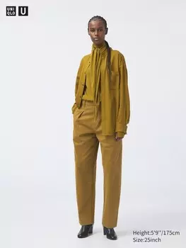Джинсовые плиссированные брюки Uniqlo, оранжевый