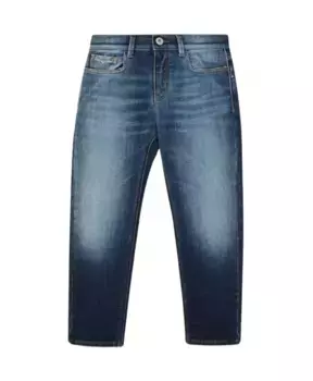 Джинсовые пятикарманные брюки легкие летние Armani, синий