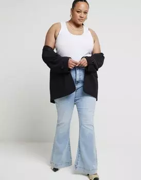 Джинсовые расклешенные джинсы River Island Tummy - светлые