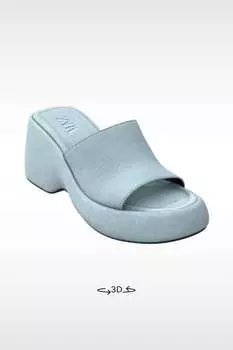 Джинсовые сандалии на танке ZARA, синий