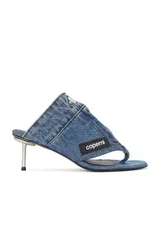 Джинсовые сандалии с открытыми ремешками Coperni, цвет Washed Blue