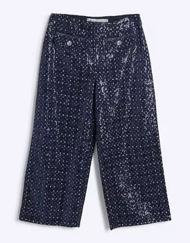 Джинсовые широкие укороченные джинсы с пайетками River Island Petite Petite - темные