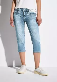 Джинсовые шорты 3/4 MIT GLITZER-DETAIL Street One, синий