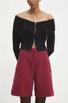 Джинсовые шорты Answear Lab, бордовый