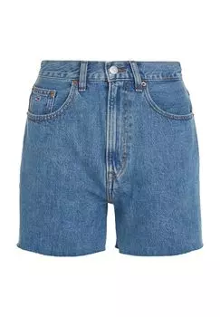 Джинсовые шорты, этикетка, шлевки для ремня, женские TOMMY Jeans, цвет Denim Medium