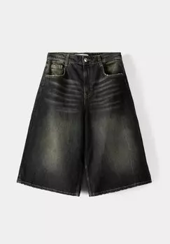 Джинсовые шорты Baggy Bermuda Bershka, черные