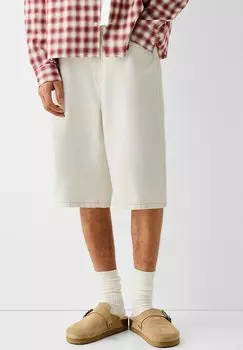 Джинсовые шорты BAGGY BERMUDA Bershka, цвет beige