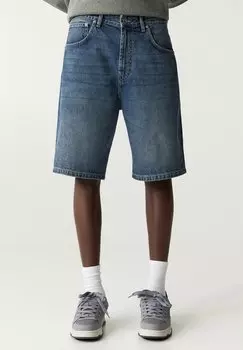 Джинсовые шорты BAGGY PULL&BEAR, цвет Mottled Blue