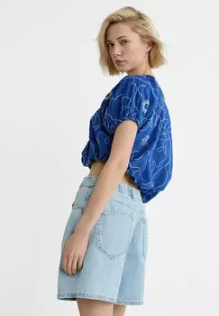 Джинсовые шорты Baggy Stradivarius, светло-голубые