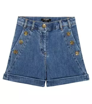 Джинсовые шорты Balmain, синий