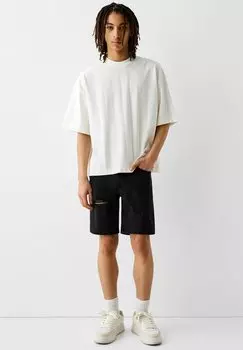 Джинсовые шорты Bermuda Bershka, черные