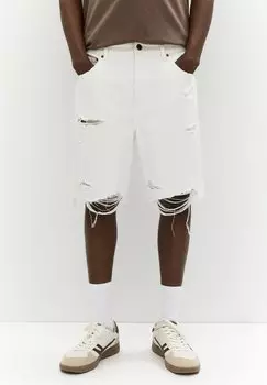 Джинсовые шорты BERMUDA PULL&BEAR, белый