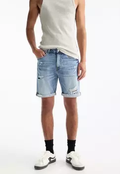 Джинсовые шорты BERMUDA PULL&BEAR, синий
