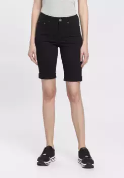 Джинсовые шорты-бермуды Arizona, завышенная талия, черный