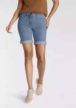Джинсовые шорты-бермуды Arizona, завышенная талия, цвет Bleached