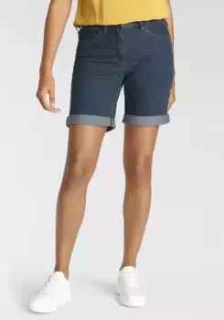Джинсовые шорты-бермуды Arizona, завышенная талия, синий