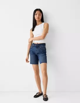 Джинсовые шорты-бермуды Bershka, синий