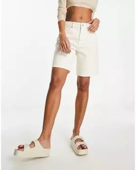Джинсовые шорты-бермуды цвета экрю ASOS DESIGN