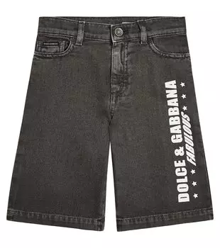 Джинсовые шорты-бермуды Dolce&Gabbana Kids, черный
