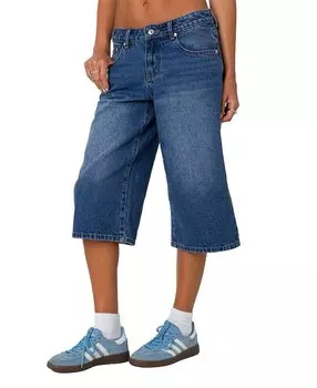 Джинсовые шорты-бермуды Edikted Xtra Long с низкой посадкой, синий