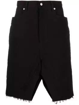 Джинсовые шорты-бермуды с эффектом потертости Rick Owens, черный