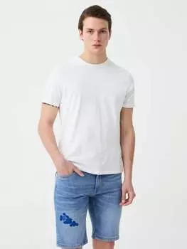Джинсовые шорты-бермуды Slim-Fit с обновленным принтом Ovs, цвет medium wash