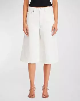 Джинсовые шорты-бермуды со средней посадкой Valli SER.O.YA, цвет White