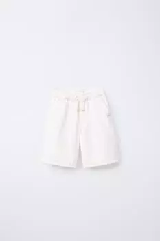 Джинсовые шорты-бермуды свободного покроя ZARA, экрю